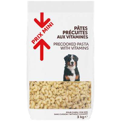 Pâtes précuites aux vitamines pour chien, Prix Mini (3 kg)