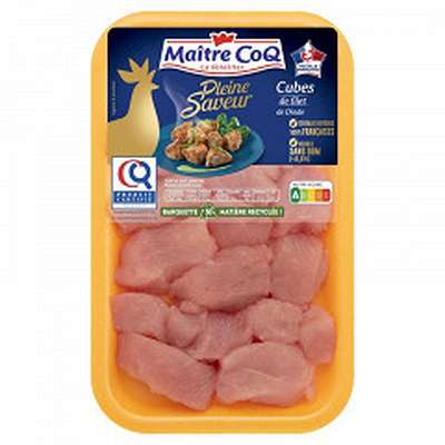 Cube filet dinde certifié Pleine Saveur, Maître Coq (270 g)