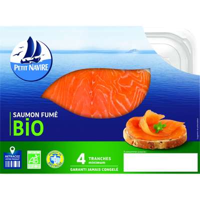 Saumon fumé Atlantique BIO, Petit Navire (4 tranches, 120 g)