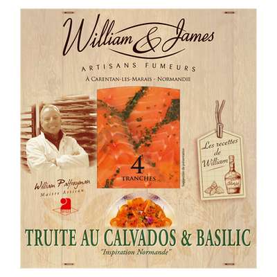 Truite fumée au calvados et basilic, William & James (100 g)