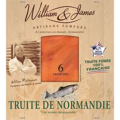 Truite de Normandie fumée, William & James (x 6, 150 g)