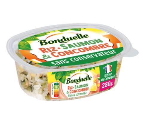Salade de riz concombre et saumon avec sauce citronée, Bonduelle (280 g)