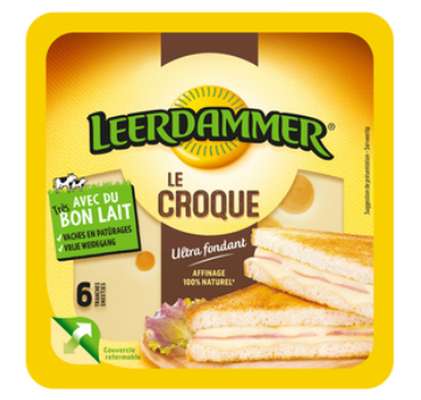 Fromage au lait pasteurise spécial croque monsieur, Leerdammer (6 tranches, 150 g)