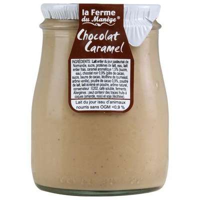 Yaourt entier brassé au lait du jour chocolat caramel, La Ferme du Manège (180 g)