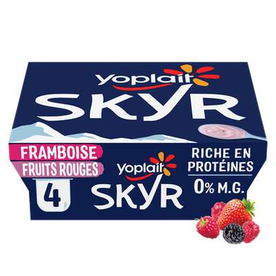 Skyr à la framboise et aux fruits rouges, Yoplait (4 x 100 g)