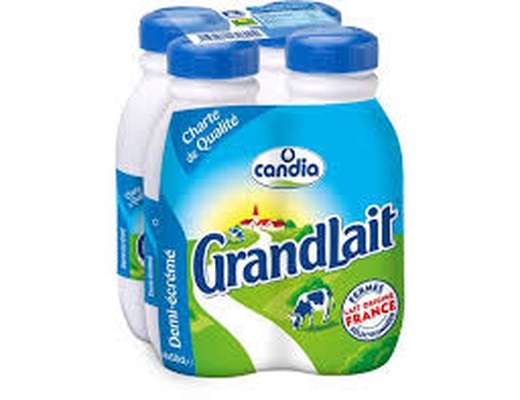 Pack Grandlait demi-écrémé, Candia (4 x 50 cl)