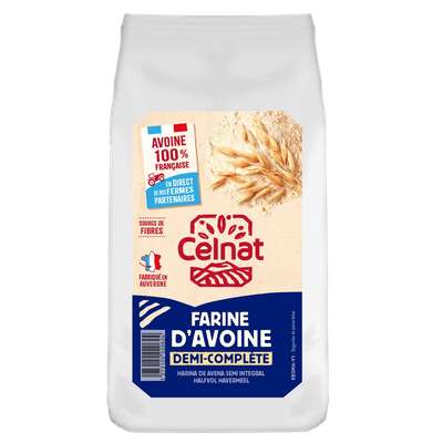 Farine d'avoine 1/2 complète BIO, Celnat (500 g)