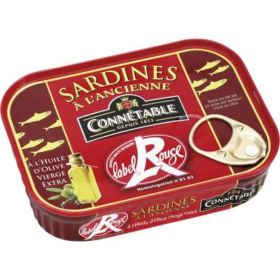 Sardines de Bretagne à l'huile d'olive Label Rouge, Connetable (135 g)