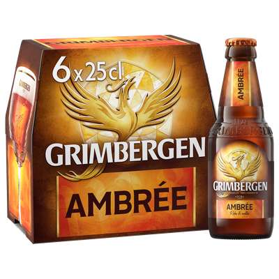 Pack de bière ambrée 6,5°, Grimbergen (6 x 25 cl)