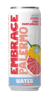 Eau pétillante pamplemousse/citron - Palermo, Embrace (33 cl)
