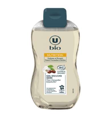 Gel douche soin jojoba et fleur d'amandier BIO, U BIO (250 ml)