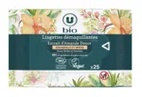 Lingettes démaquillantes à l'amande douce pour peaux sèches et sensibles, U bio (x 25)