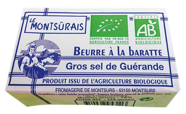 Beurre de baratte au gros sel de Guérande, Le Montsûrais (250 g)