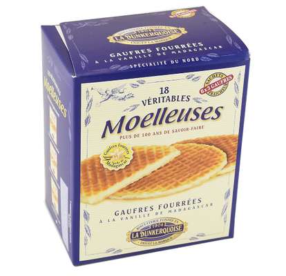 Gaufres moelleuses fourrées à la vanille de Madagascar, La Biscuiterie Dunkerquoise (300 g)