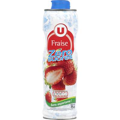 Sirop à la fraise 0% de sucre sans aspartame, U ( 75 cl)