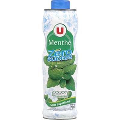 Sirop à la menthe 0% de sucre sans aspartame, U ( 75 cl)