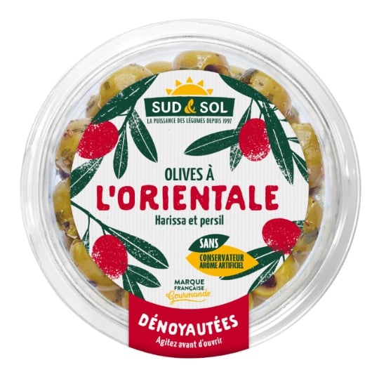 Olives Vertes à l'Orientale Dénoyautées SUD & SOL
