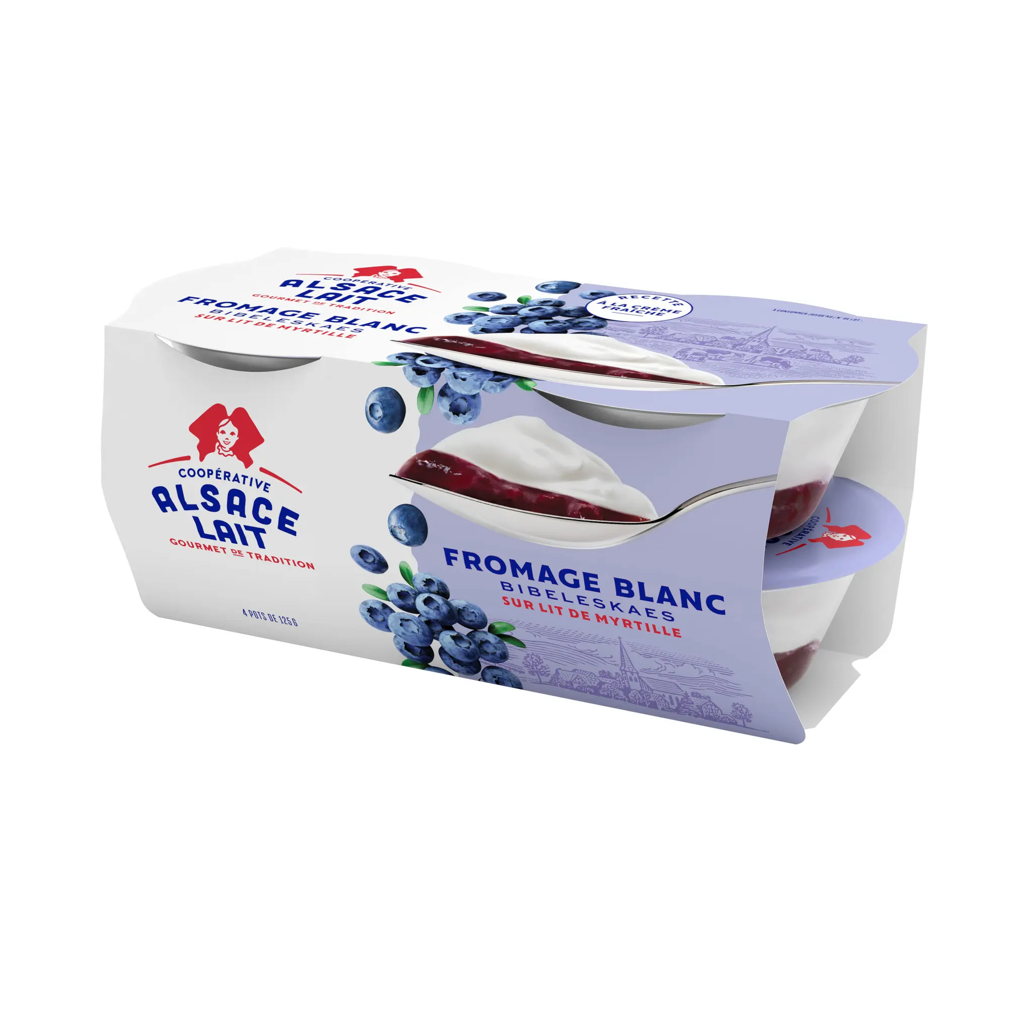 ALSACE LAIT BIBELESKAES - Fromage blanc sur lit de myrtilles
