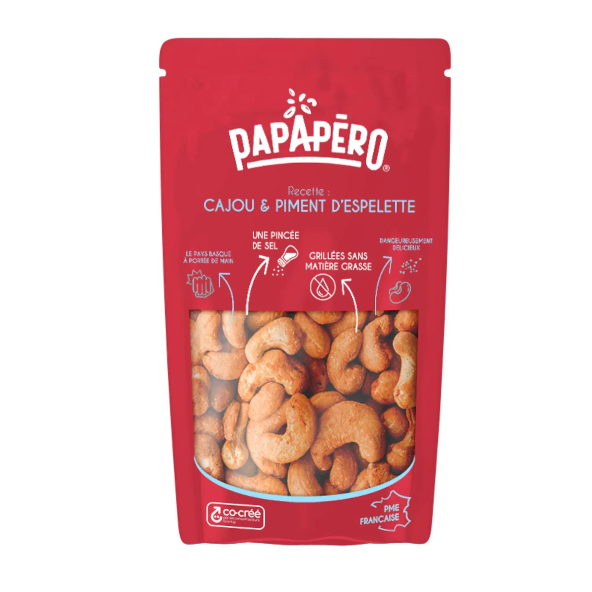 PAPAPERO Noix de cajou au piment d'Espelette