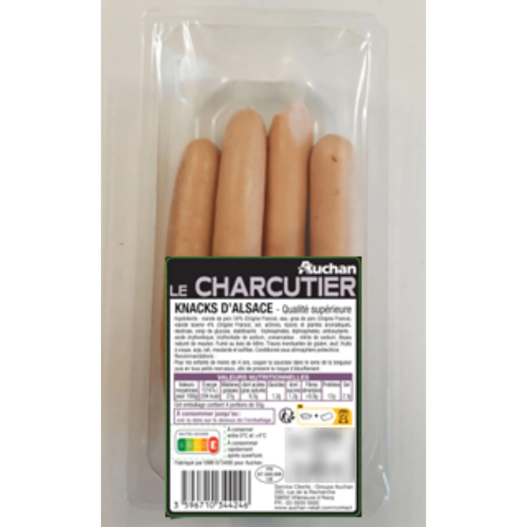 AUCHAN LE CHARCUTIER Knacks d'Alsace