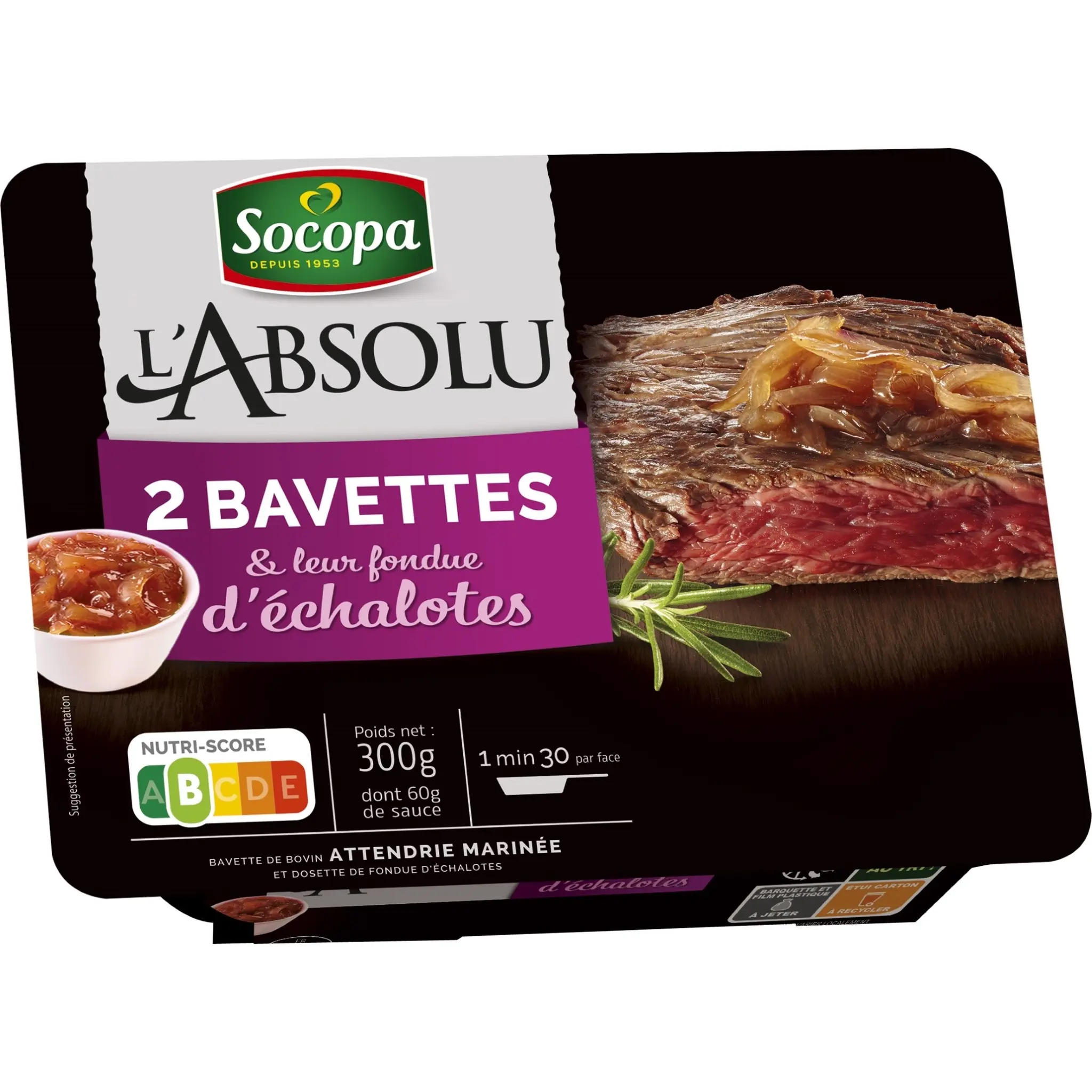 SOCOPA Bavettes de boeuf et leur fondue d'échalotes à griller