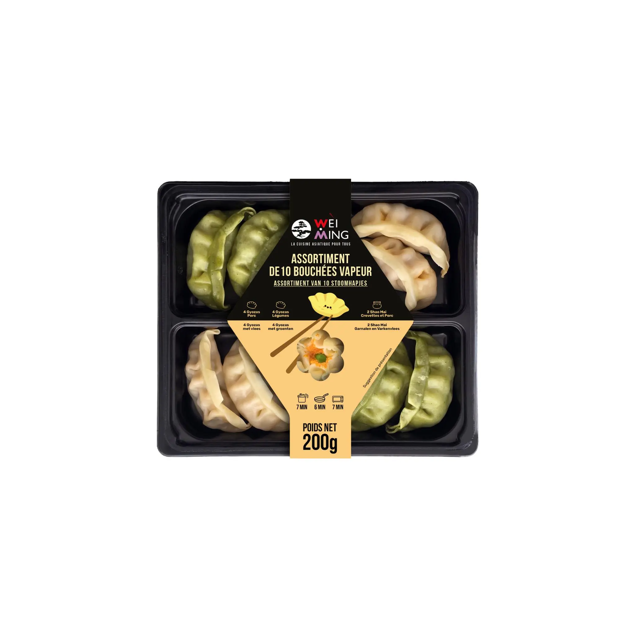 WEI MING Assortiment bouchées vapeur porc légumes crevettes