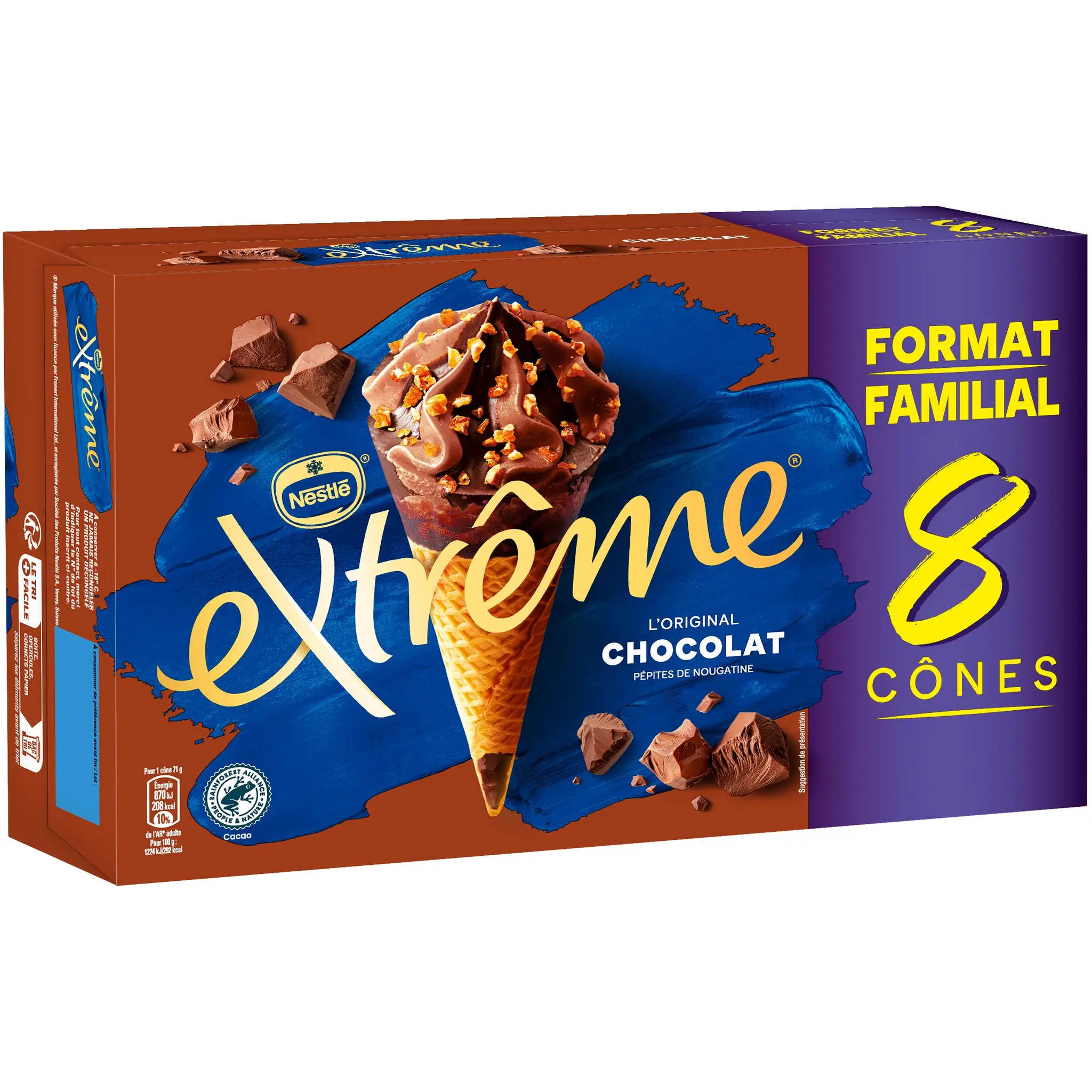 EXTREME Cônes glacés chocolat pépites de nougatine