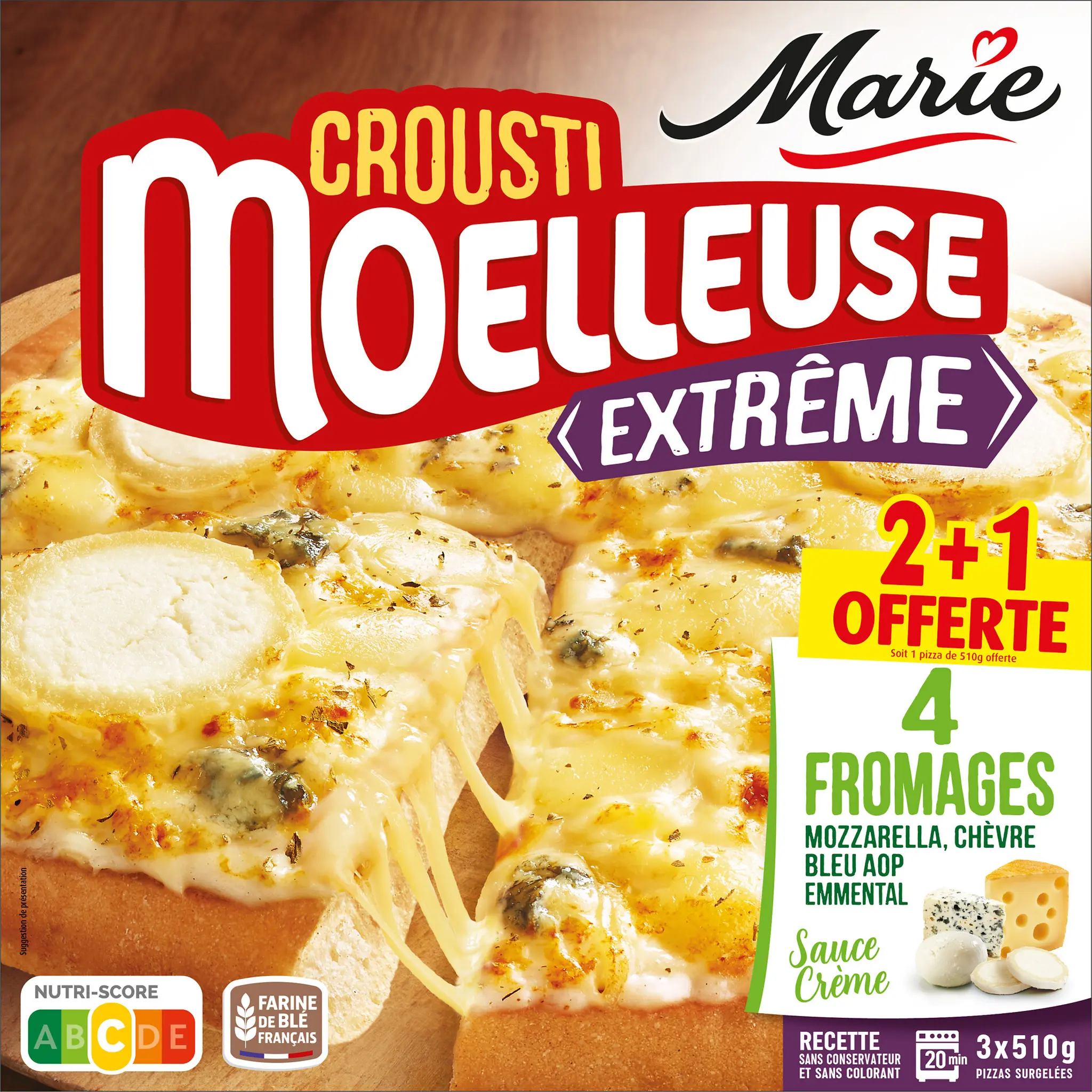 MARIE Pizza crousti moelleuse 4 fromages