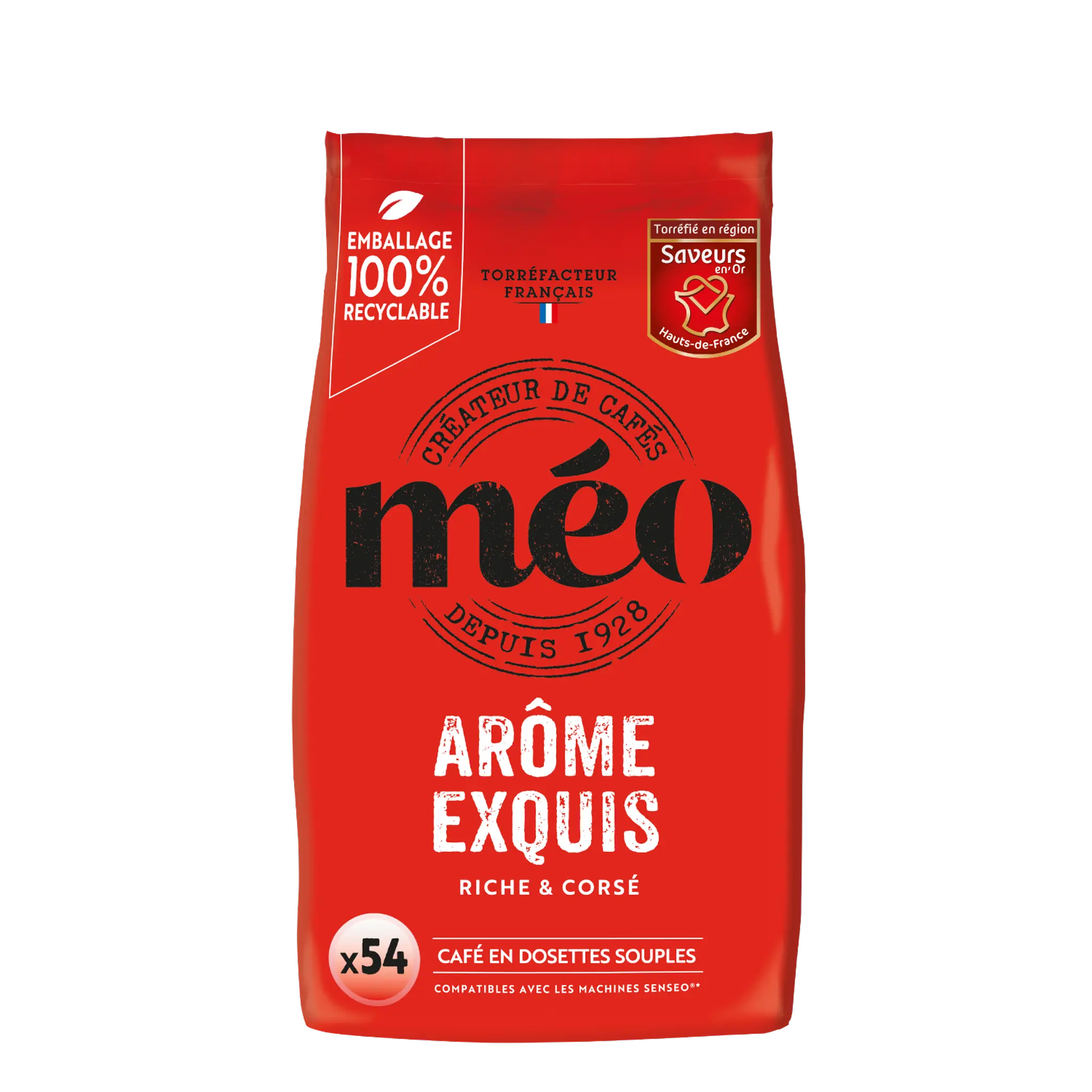 MEO Dosettes de café arôme exquis riche et corsé compatibles Senseo