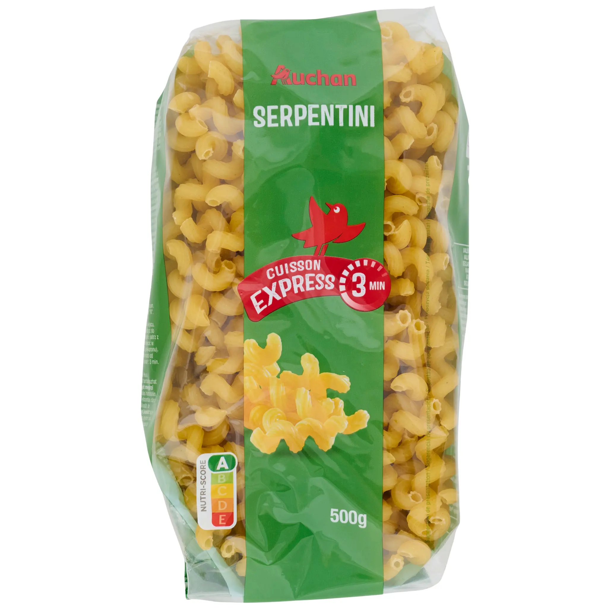 AUCHAN Serpentini cuisson rapide 3min