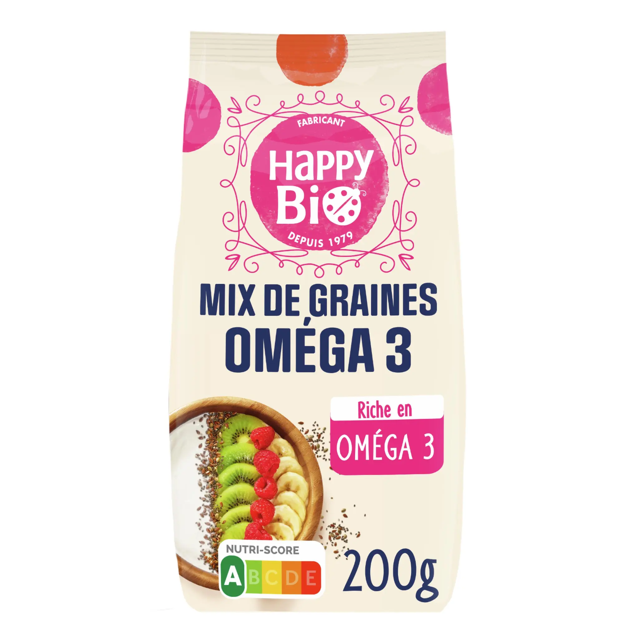 HAPPY BIO Mix Oméga 3 chia lin et chanvre