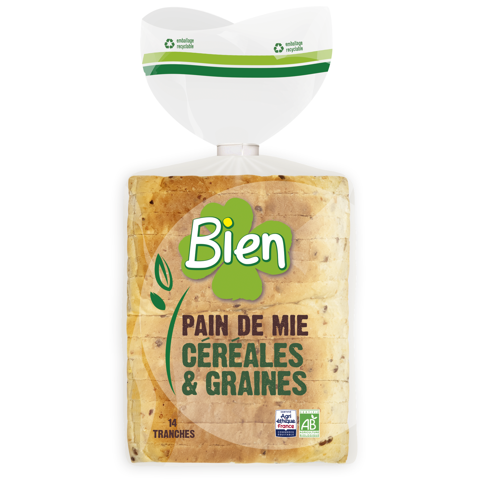 Pain de mie tranché aux céréales et graines bio et équitable