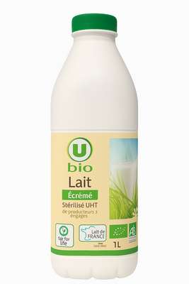 Lait UHT écrémé BIO, U BIO (1 L)