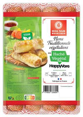 Nems vegan au haché Happyvore, Hoanam (x 8, 310 g)