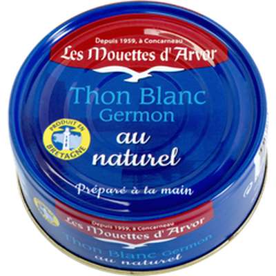Thon blanc Germon au naturel, Les Mouettes d'Arvor (160 g)