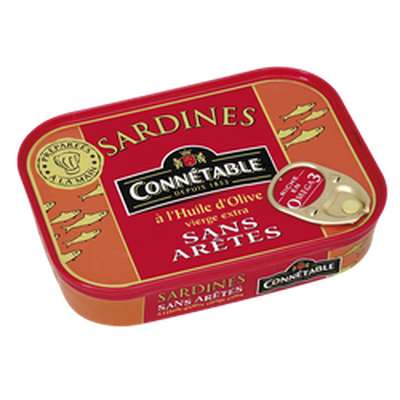 Sardines sans arêtes à l'huile d'olive, Connetable (115 g)