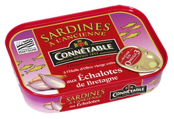 Sardines à l'huile d'olive et échalotes de Bretagne, Connétable (115 g)