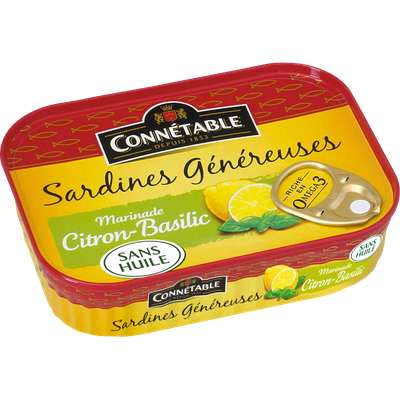 Sardine marinade citron basilic sans huile, Connetable (140 g)