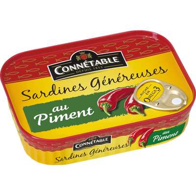 Sardines Généreuses au piment, Connetable (140 g)