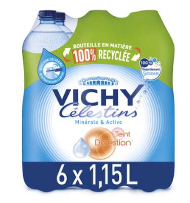 Eau minérale naturelle gazeuse, Vichy Célestins (6 x 1.15 L)
