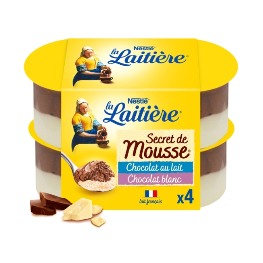 Mousse  Chocolat Lait et Blanc Secret de Mousse LA LAITIERE