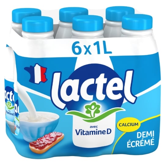 Lait Demi-Ecrémé UHT Vitamine D LACTEL