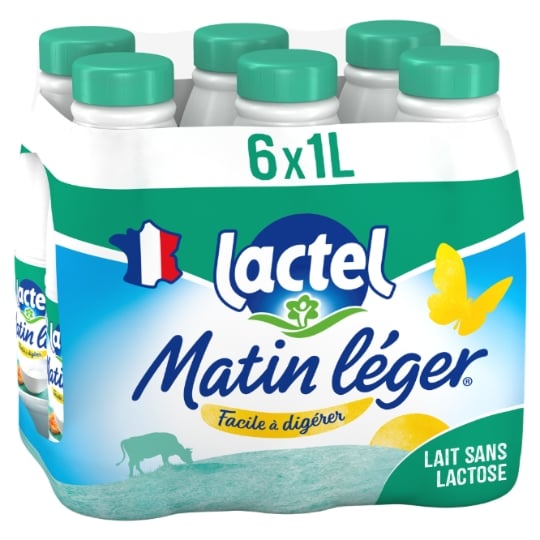 Lait Ecrémé Sans Lactose UHT Matin Léger LACTEL