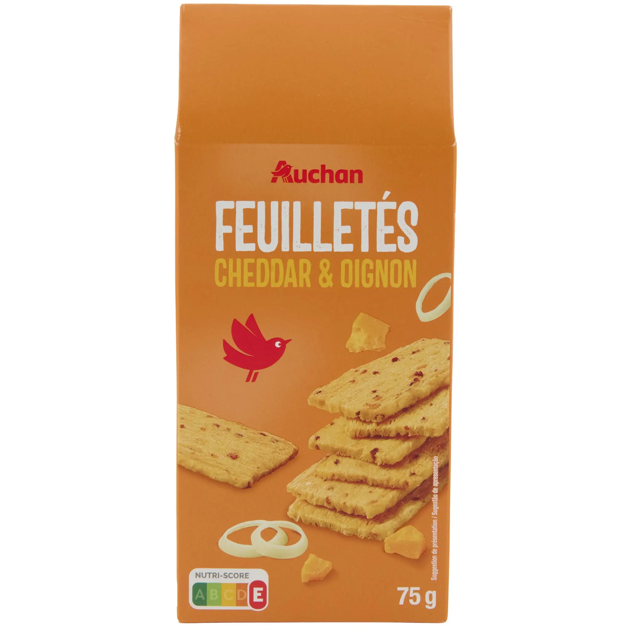 AUCHAN Feuilletés au cheddar et oignon