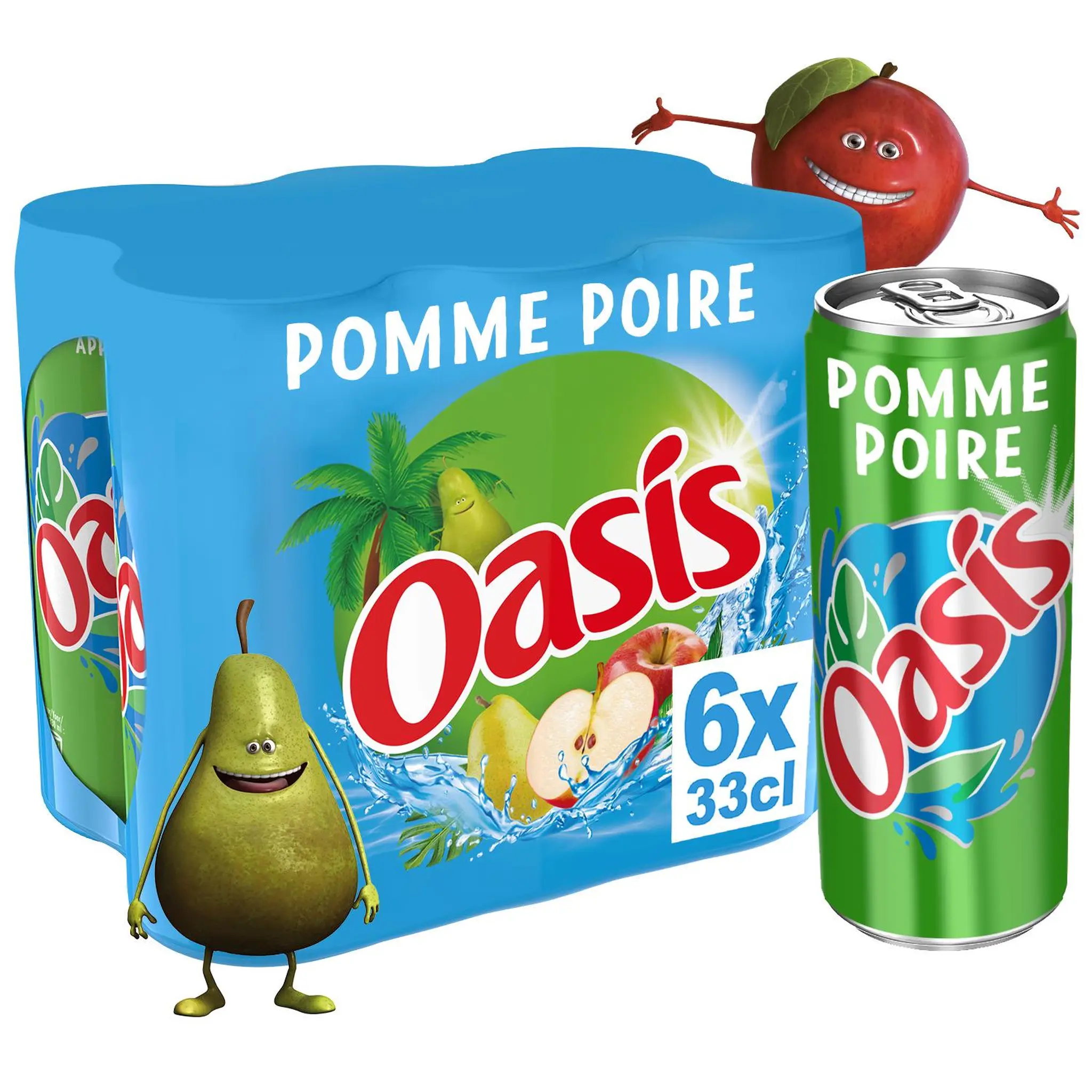 OASIS Boisson aux fruits saveur pomme poire boîtes