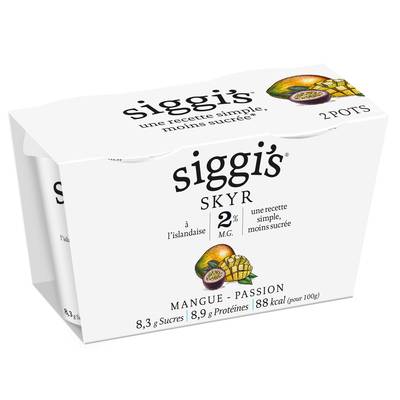 Siggi's Skyr Mangue Passion 2%mg, 2x140g