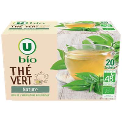 Thé vert nature, U Bio x 20 sachets (36 g)