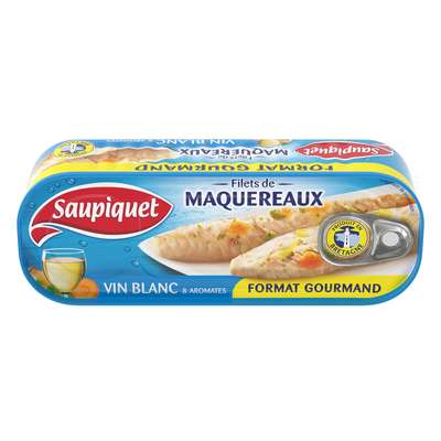 Filets de maquereaux au vin blanc, Saupiquet (235 g)