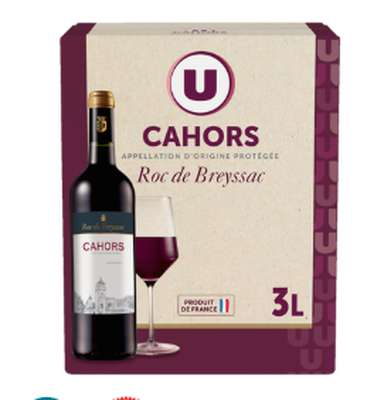 Cahors AOP rouge Roc de Breyssac fontaine à vin 12°, U (3 l)