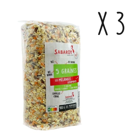 Sabarot - Lot X3 Mélange 5 Graines - Sachet 900g SABAROT